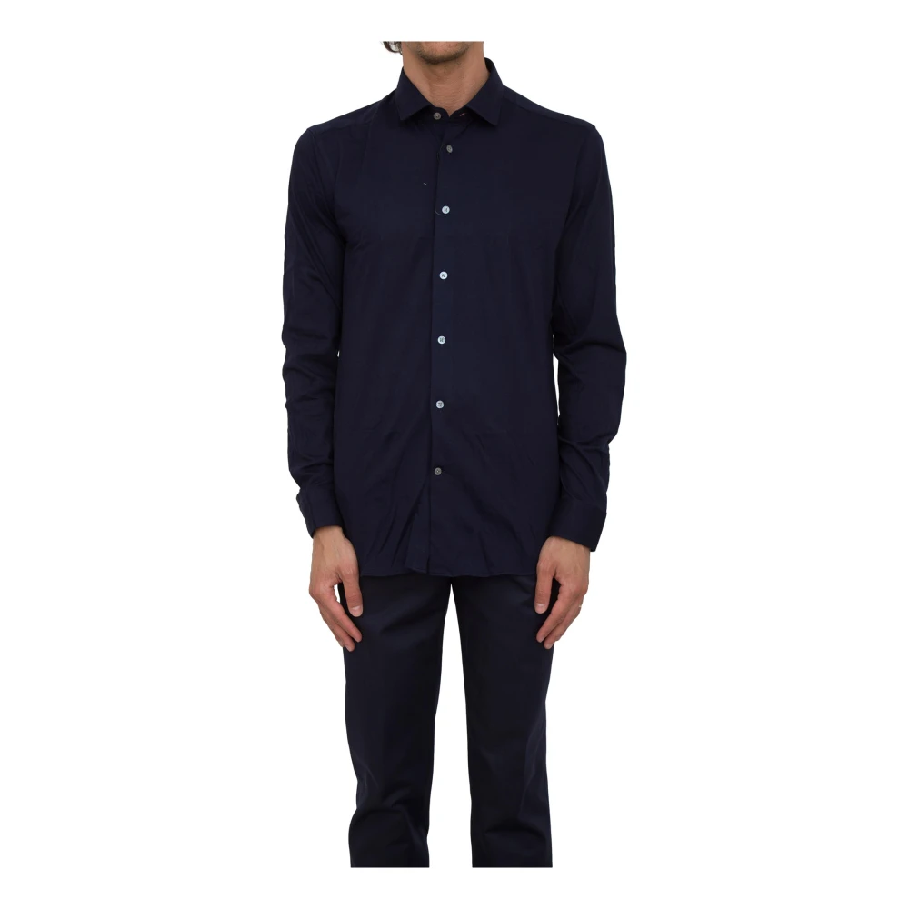 Corneliani Uomo Blu Camicia Elegante Per