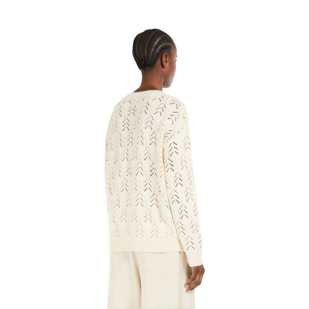 Max Mara Ecru Katoenen Trui Teramo Stijl Beige Dames