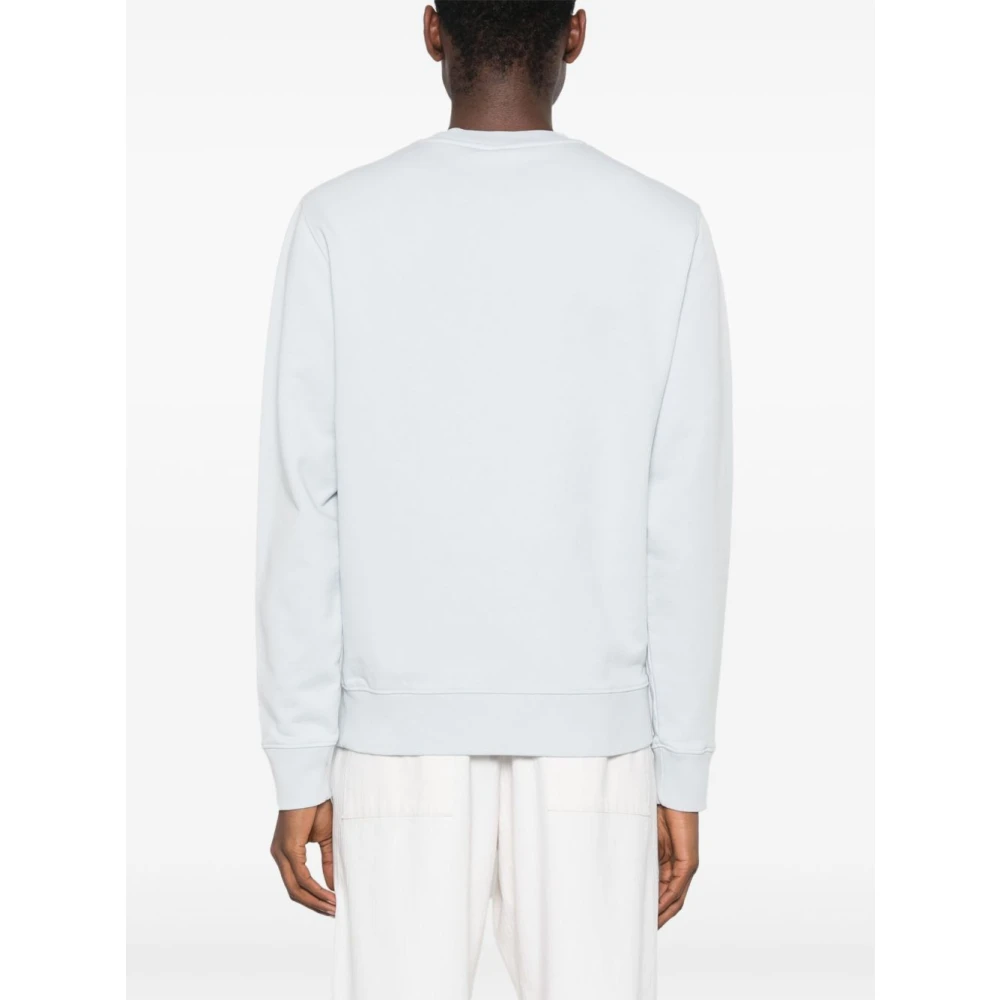 Maison Kitsuné Blauwe Sweater met Vos Motief Blue Heren