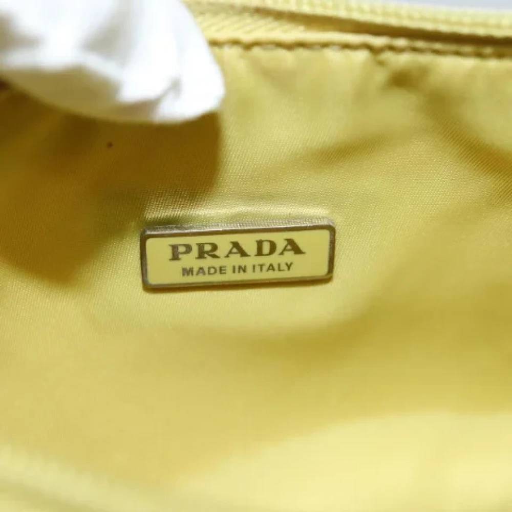 Prada Vintage Pre-owned Fabric clutches Yellow Dames
