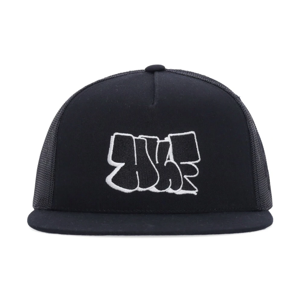 HUF Golvende Trucker Zwarte Platte Klep Pet Black Heren