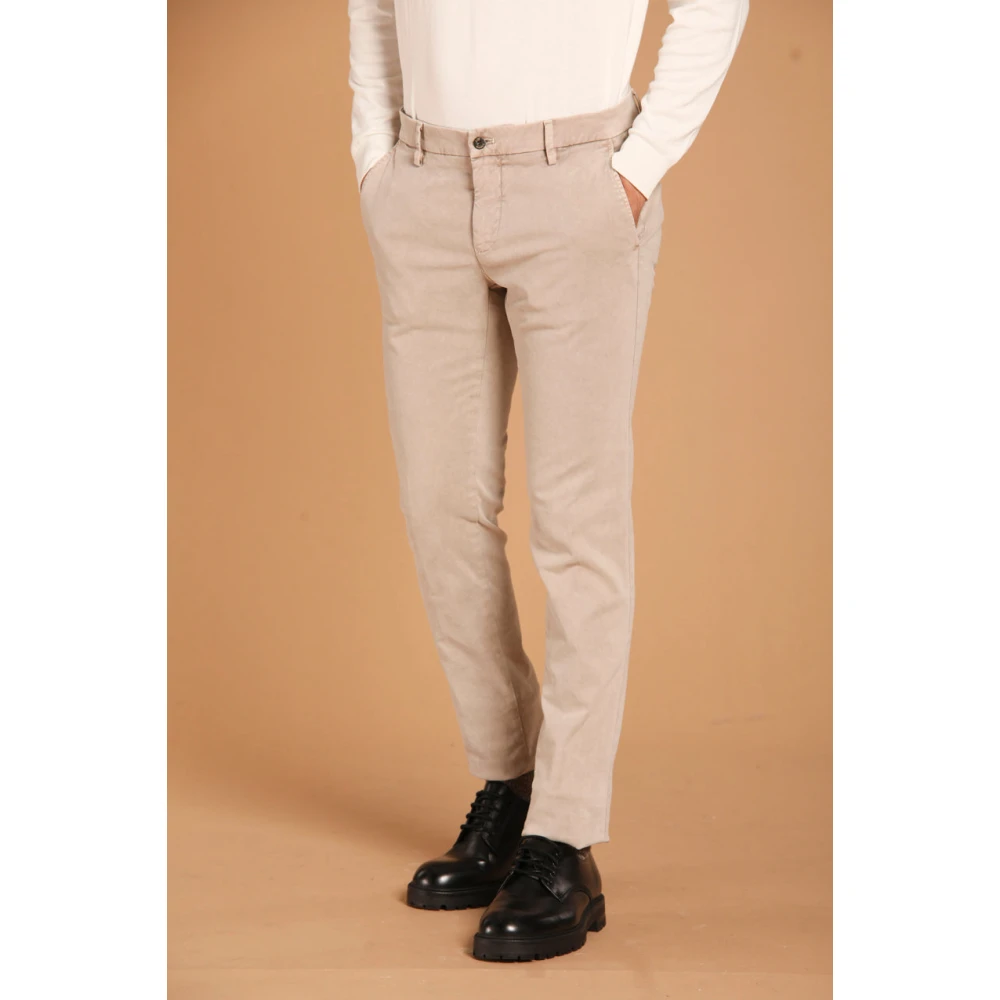 Mason's Gemarmerd Stretch Chino Broek Beige Heren