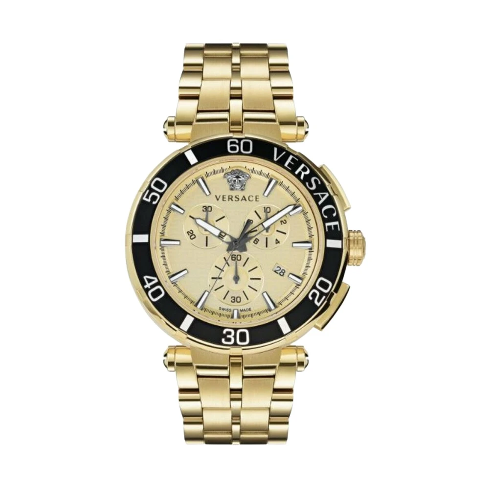 Versace Men's Yellow Watches, One Size, Greca Chrono Chronograph