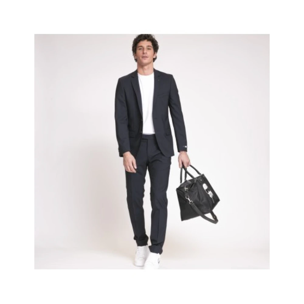 Karl Lagerfeld Blauw-Zwarte Maatbroek Black Heren