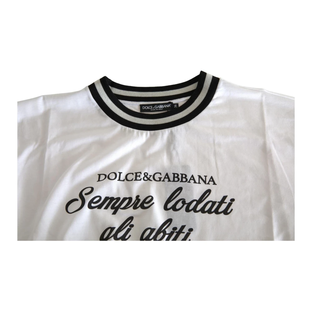 Dolce & Gabbana Authentiek Crew Neck Print T-shirt White Dames