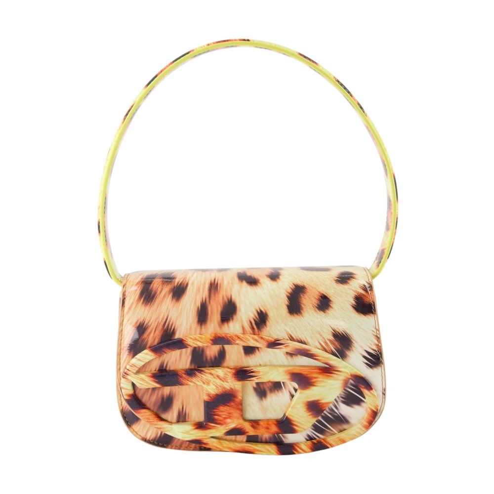 Diesel Luipaardprint Schoudertas Beige Dames