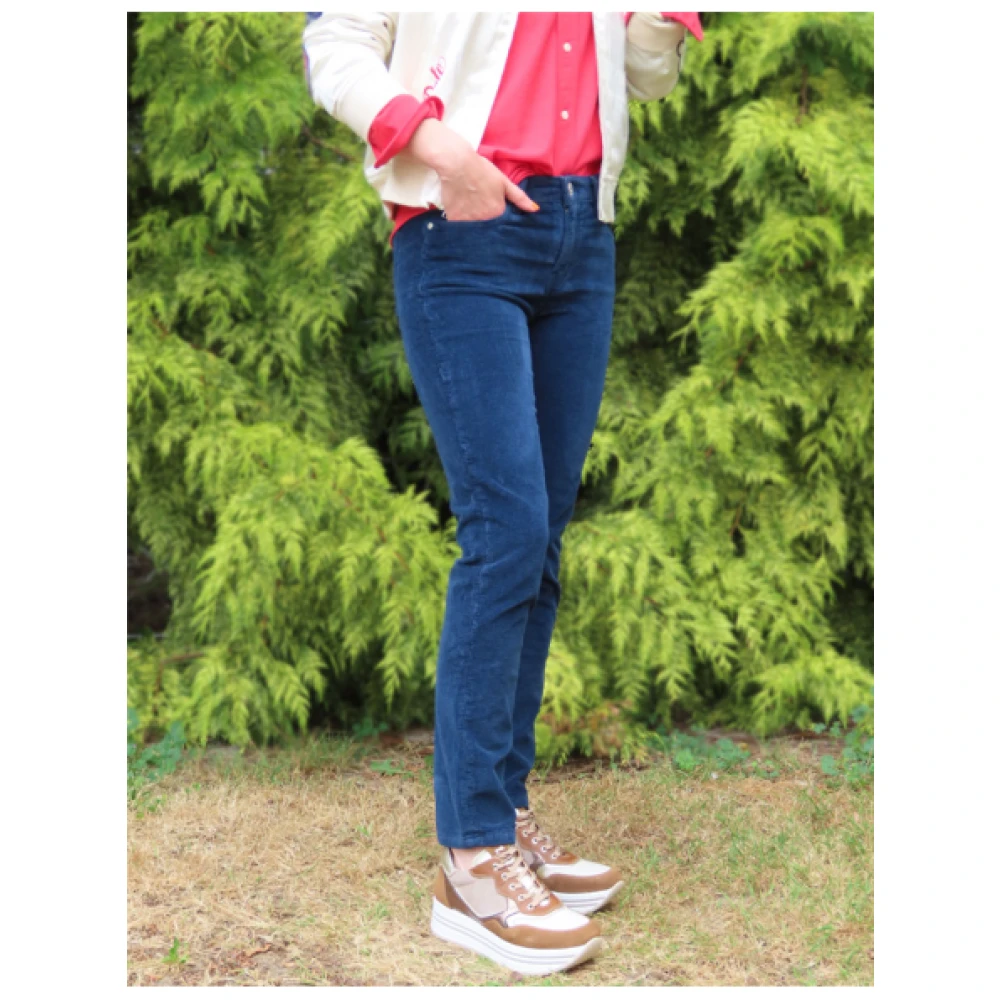 Denim Studio Maisie Corduroy Broek Blauwe Schemering Blue Dames