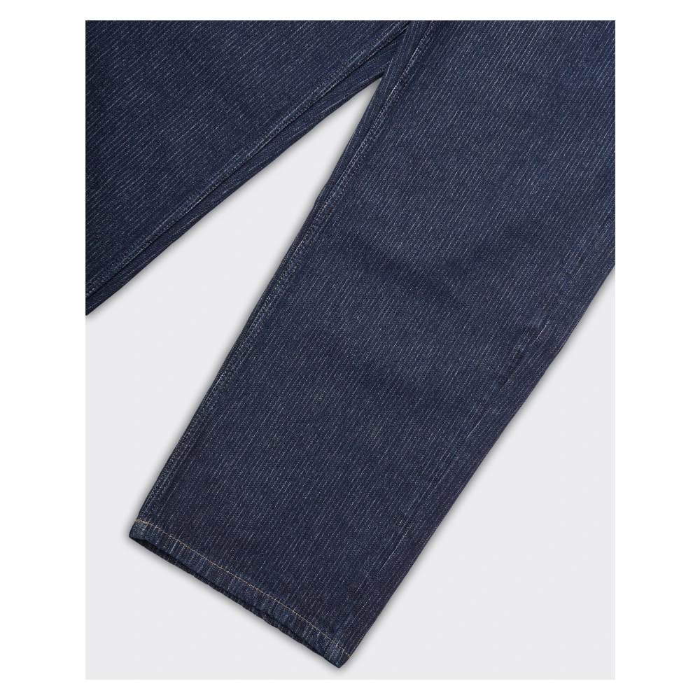 Les Deux Donkerblauwe Gestreepte Katoenen Jeans Blue Heren