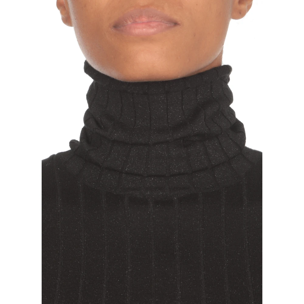 BRUNELLO CUCINELLI Zwarte Kasjmier Hoge Hals Trui Black Dames
