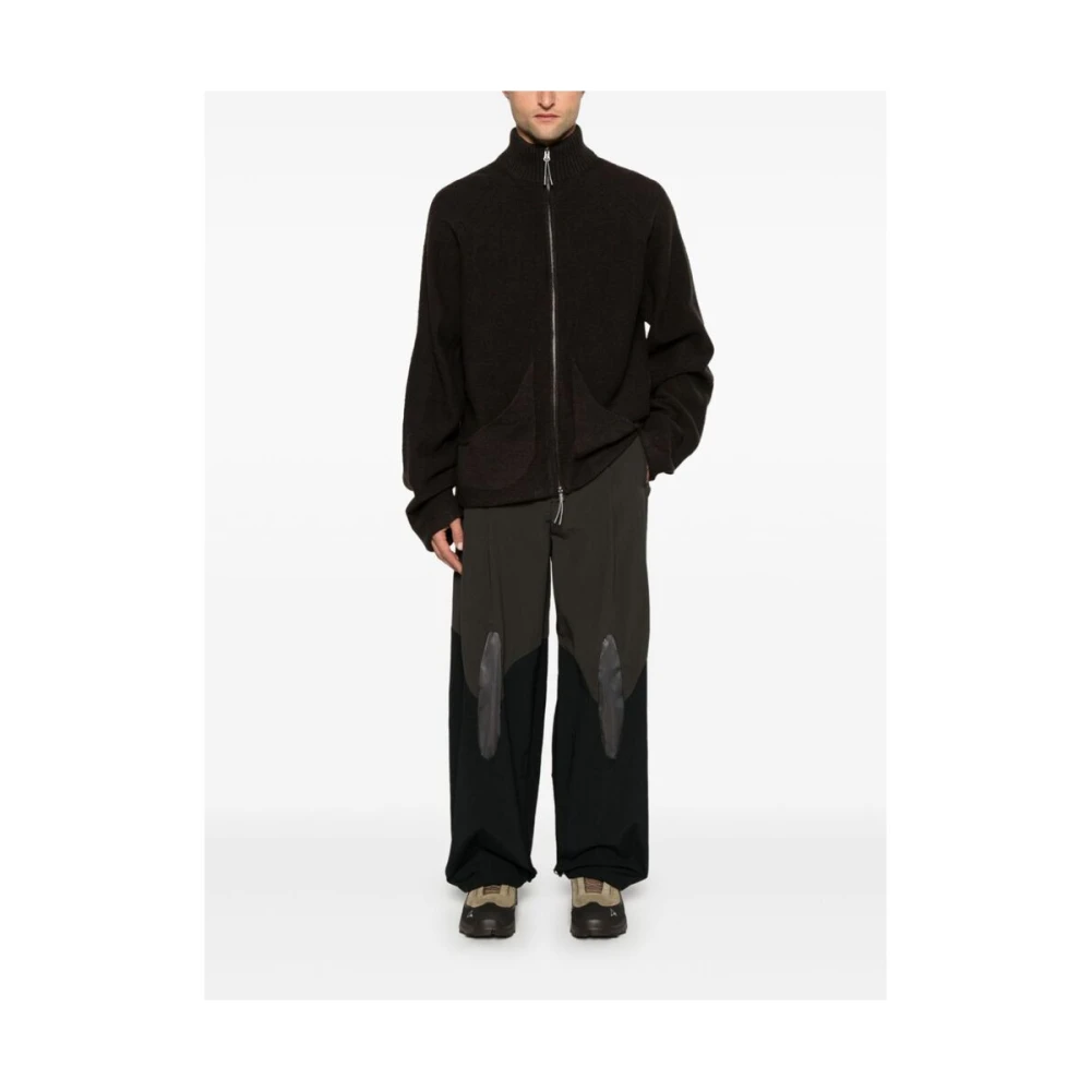 ROA Bruine Gebreide Rits Trui Brown Heren