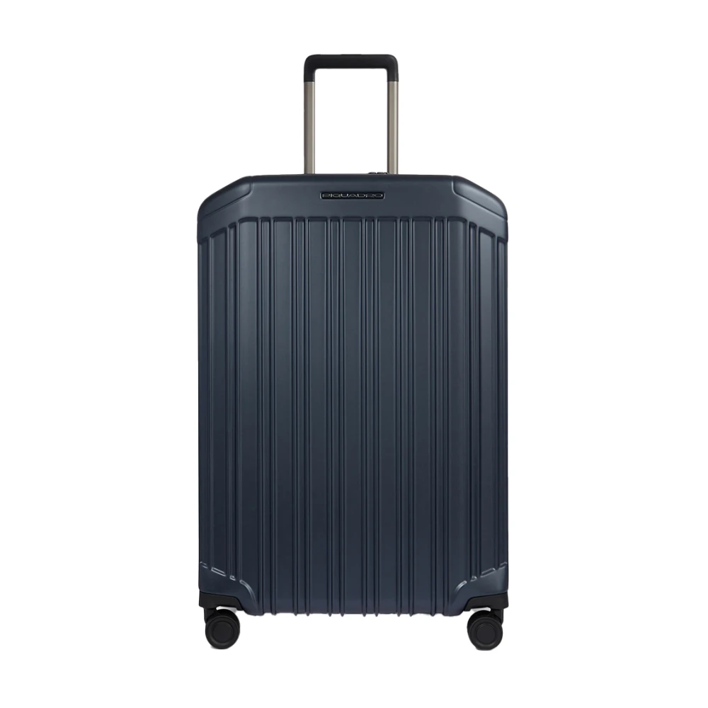 Piquadro Unisex Blu Trolley Grande Rigido Espandibile A 4 Ruote