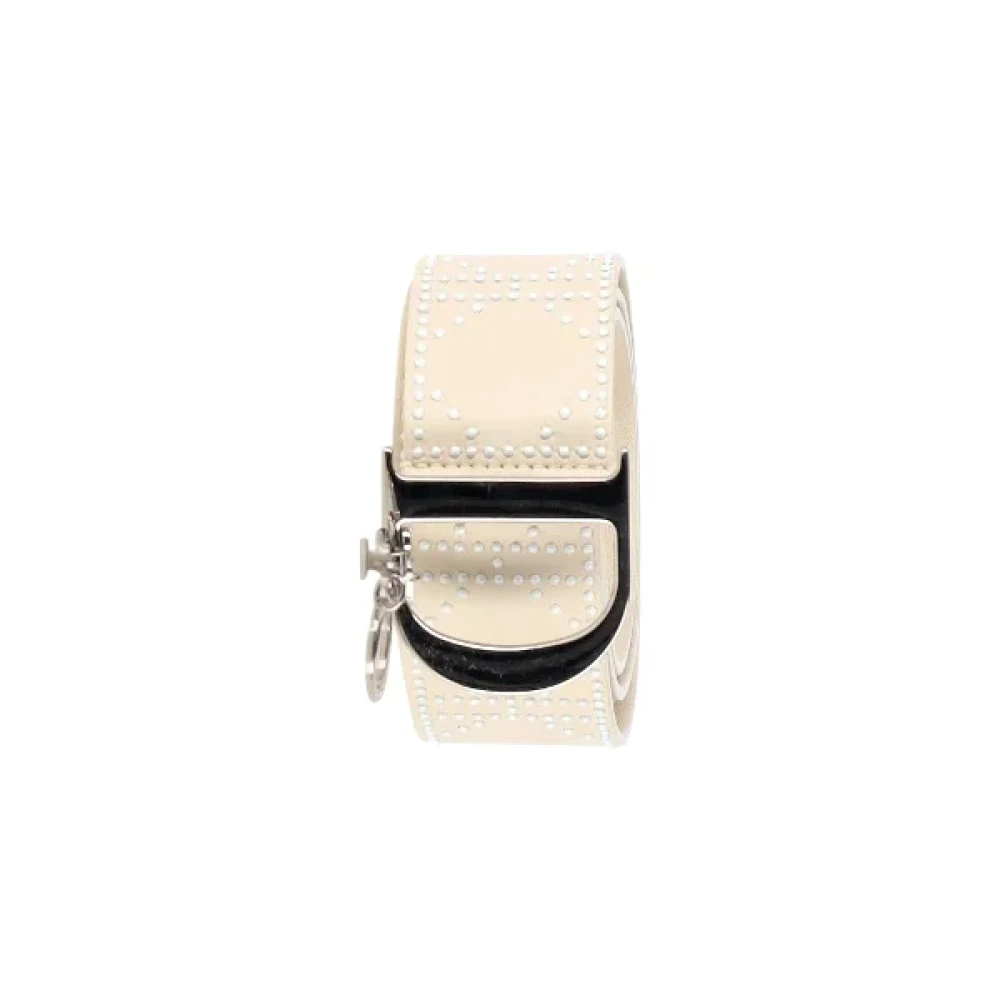 Dior Vintage Pre-owned Leather belts Beige Dames