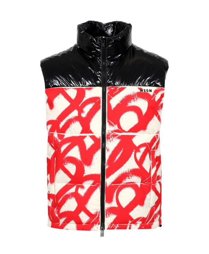 gewatteerd-vest-met-spray-paint-patroon