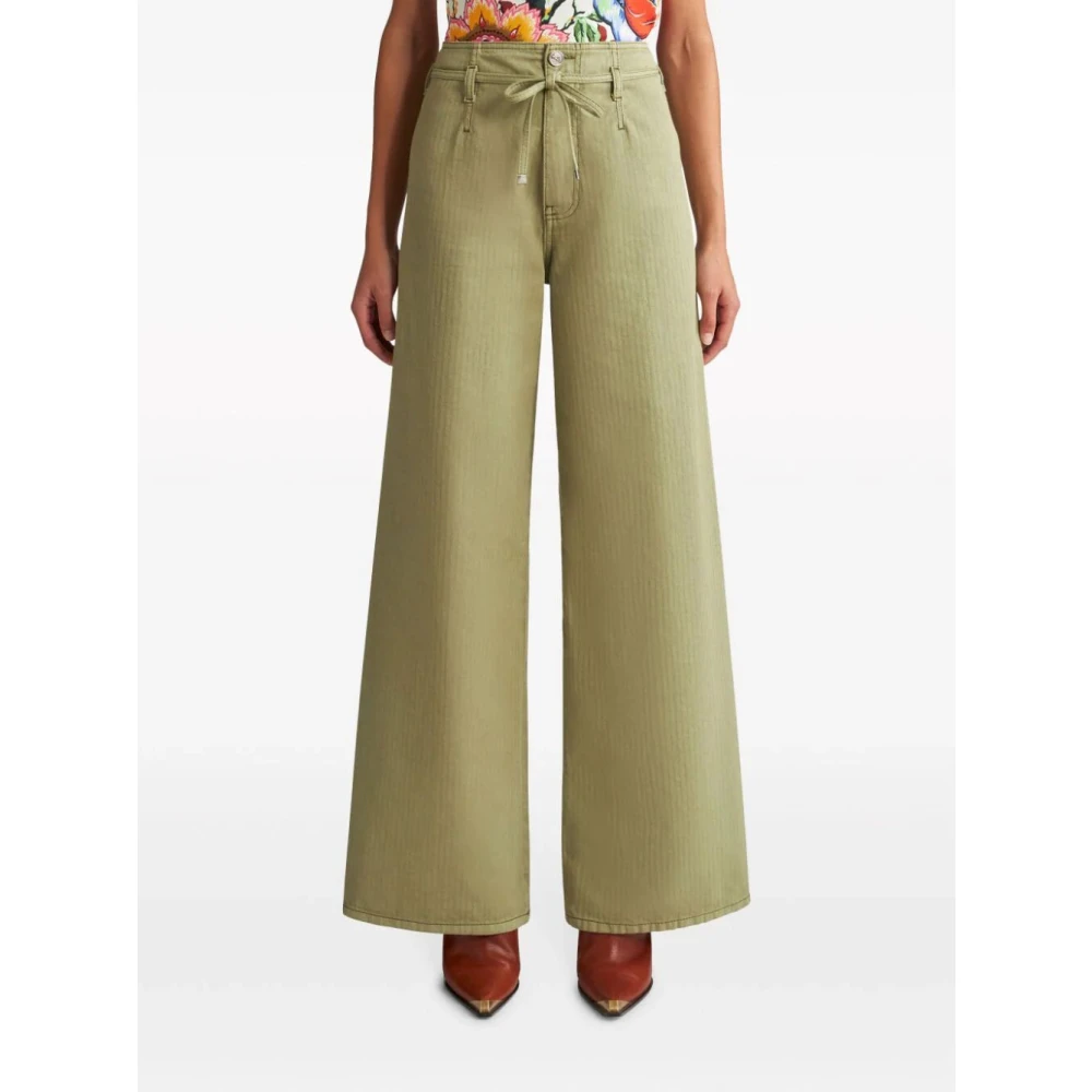 ETRO Wide Jeans Green Dames