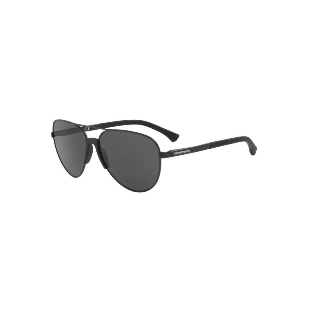 Emporio Armani Aviator Sunglasses - Matt Black Grey Metal Pilot Shape - One Size - Image 5