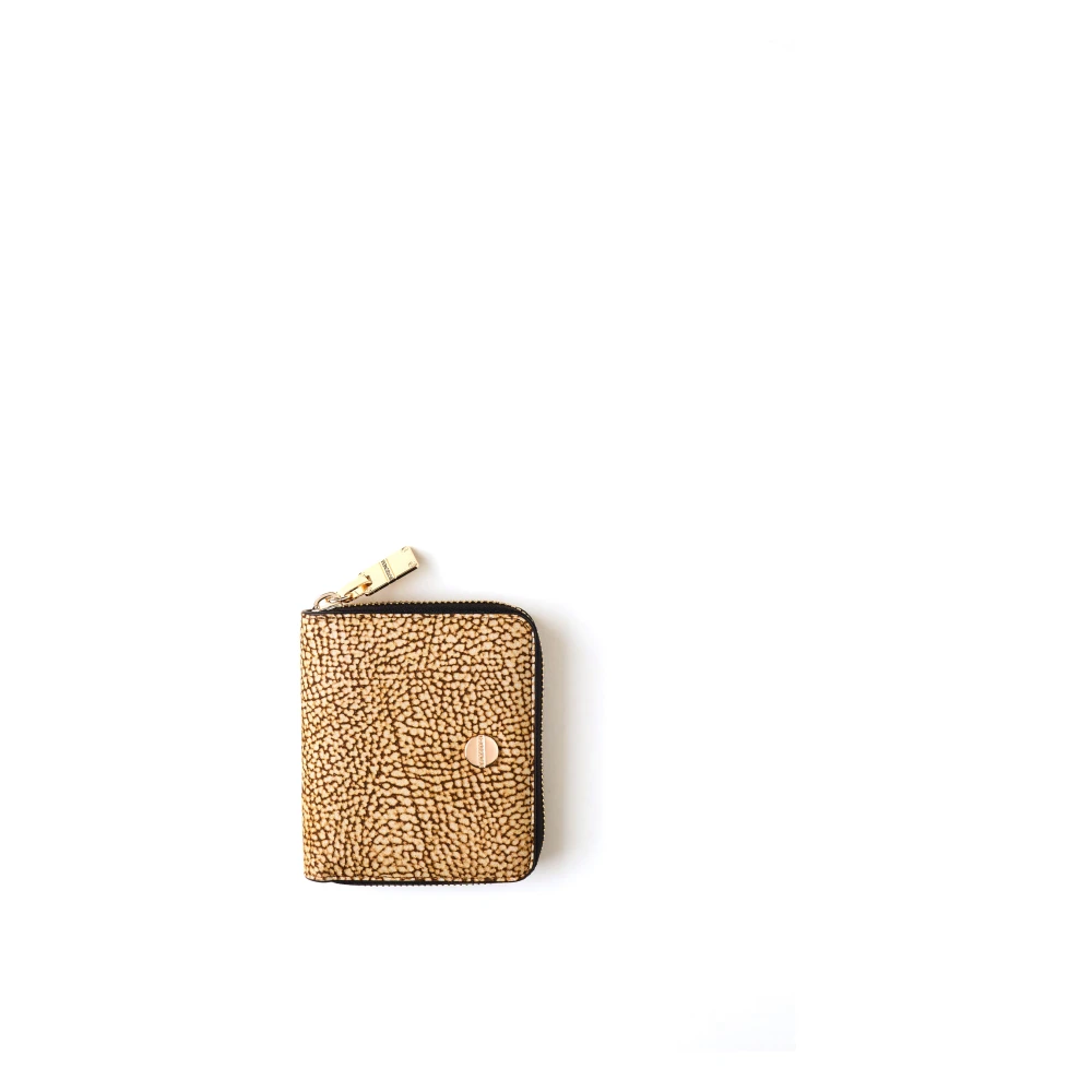 Borbonese Medium zip-around plånbok med RFID-skydd Beige, Dam