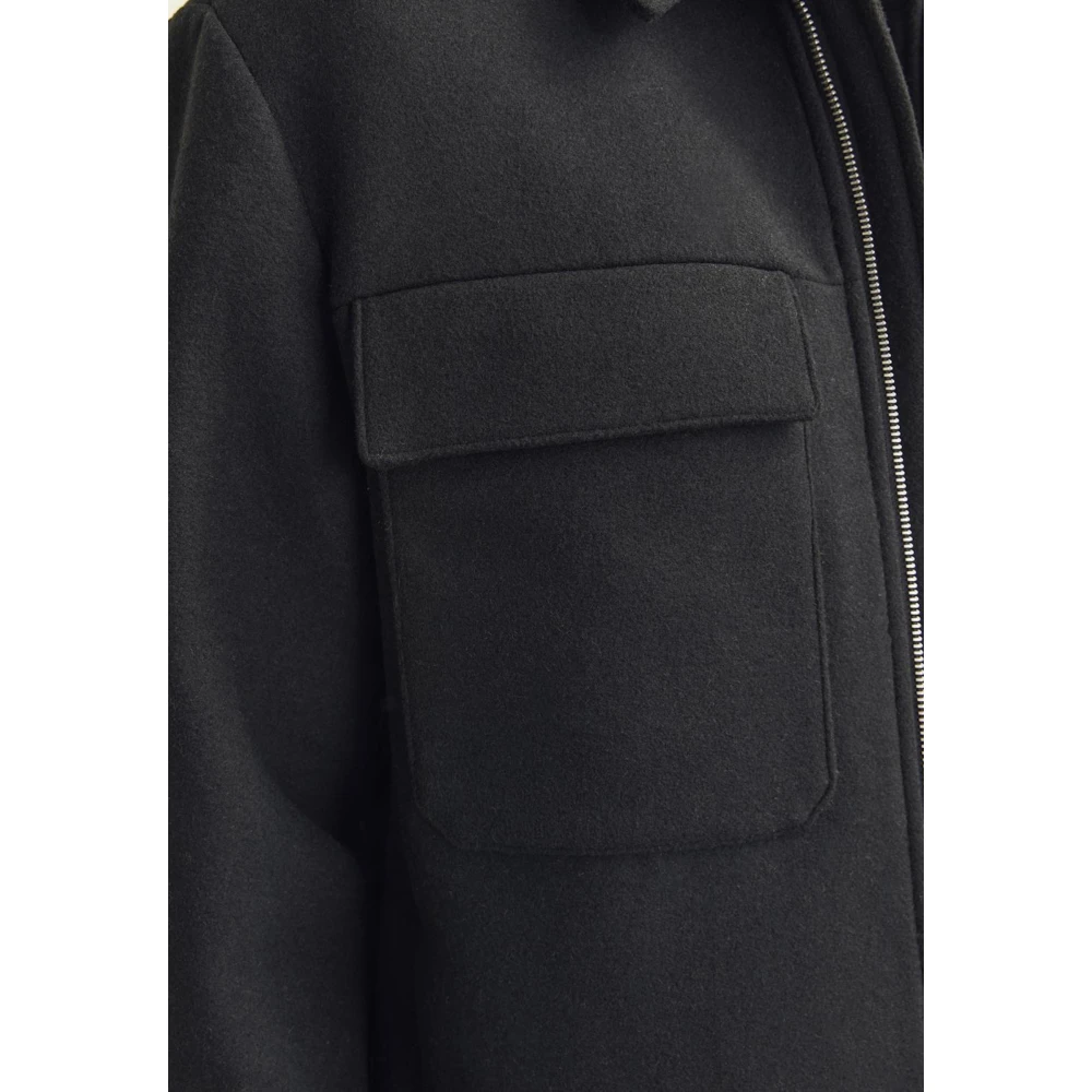 jack & jones Stijlvolle Hemdjacke met Functionele Details Black Heren