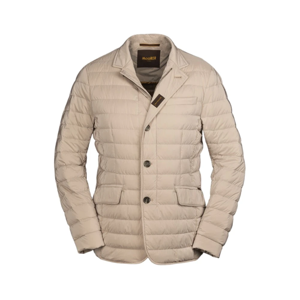 Moorer Men's Beige Down Jackets, 4XL, Classic Down Jacket