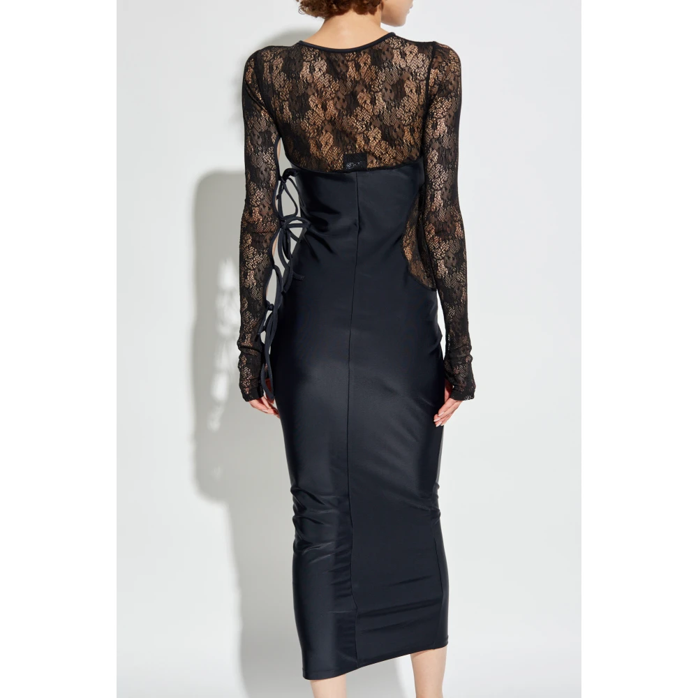 Versace Jeans Couture Jurk met kant Black Dames