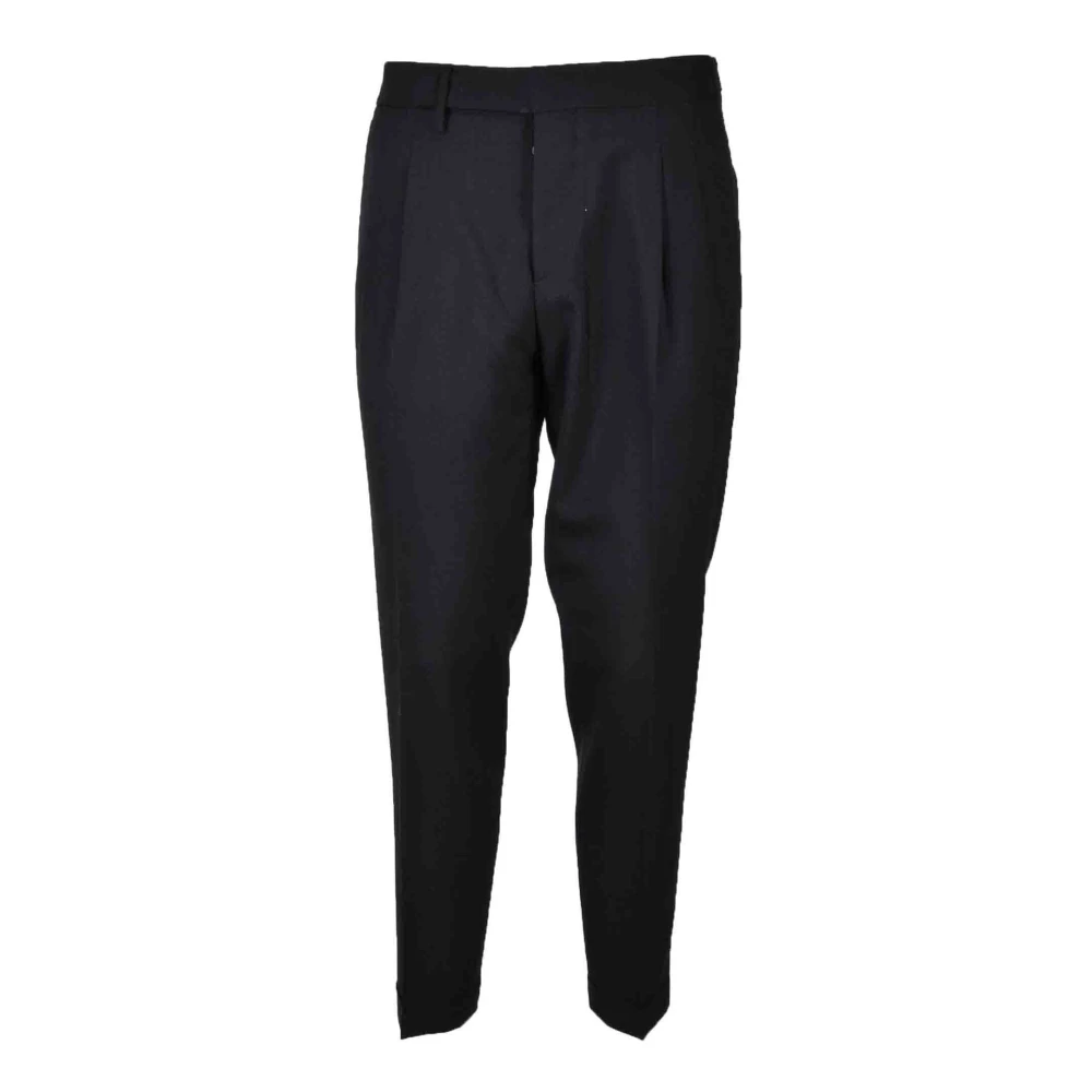 Briglia Klassieke Wollen Blend Pantalon Black Heren