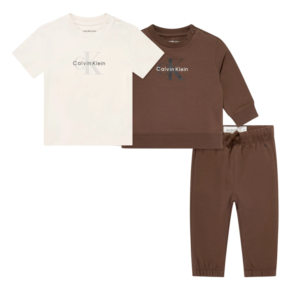Calvin Klein Unisex Kids Multicolor Kids Sets, 9 M, Baby Monogram Tracksuit Gift Set