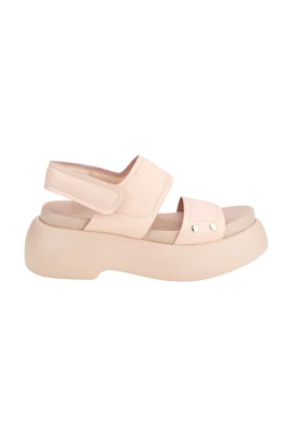 Beige Puffy Platta Sandaler