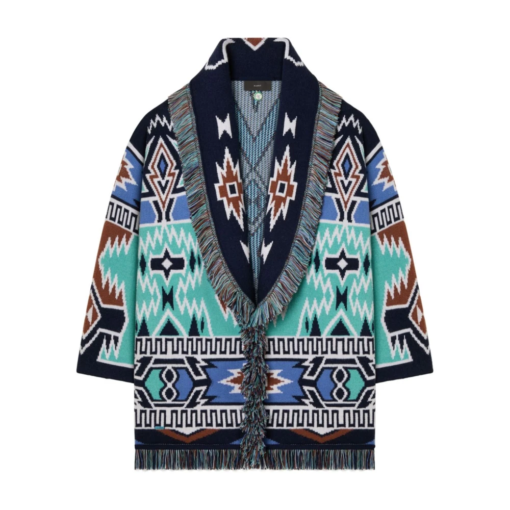 Alanui Geometric Roots Cardigan Blue Dames