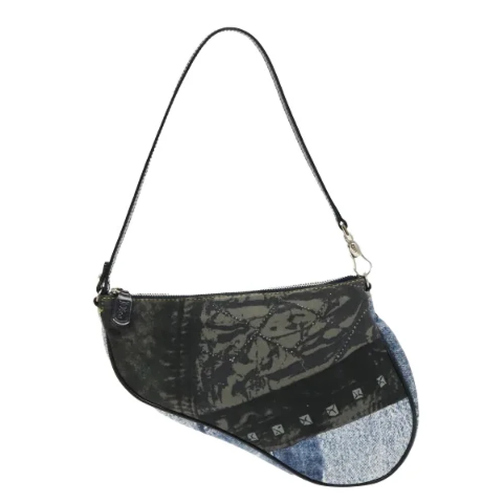 Dior Vintage Pre-owned Canvas clutches Blue Dames