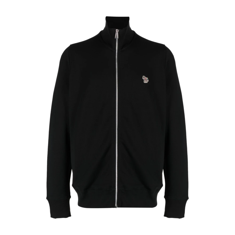 Ps By Paul Smith Men's Black Zip-Throughs, Xl, Zebra Motif Jumper