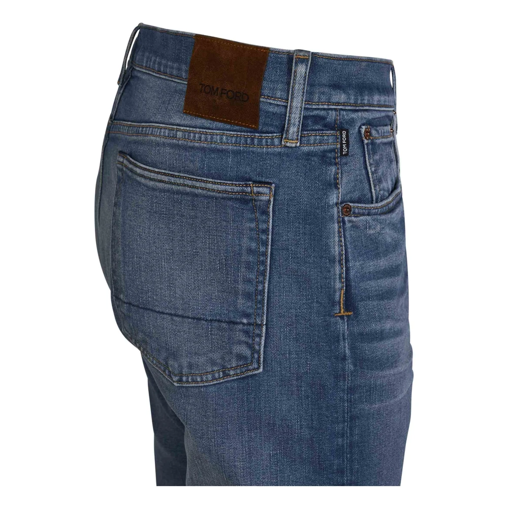 Tom Ford Blauwe Jeans met Voorknopsluiting Blue Heren