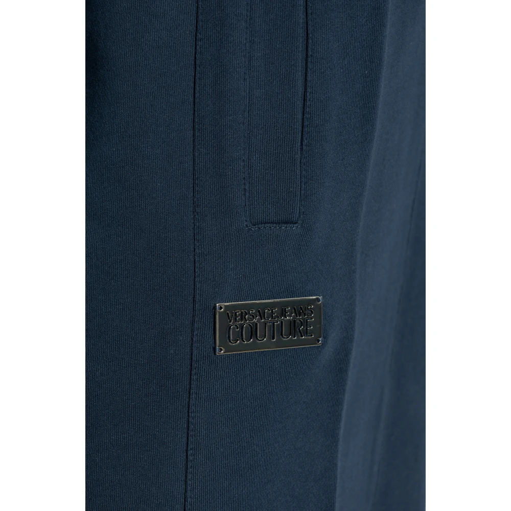 Versace Jeans Couture Shorts met logoplaatje Blue Heren