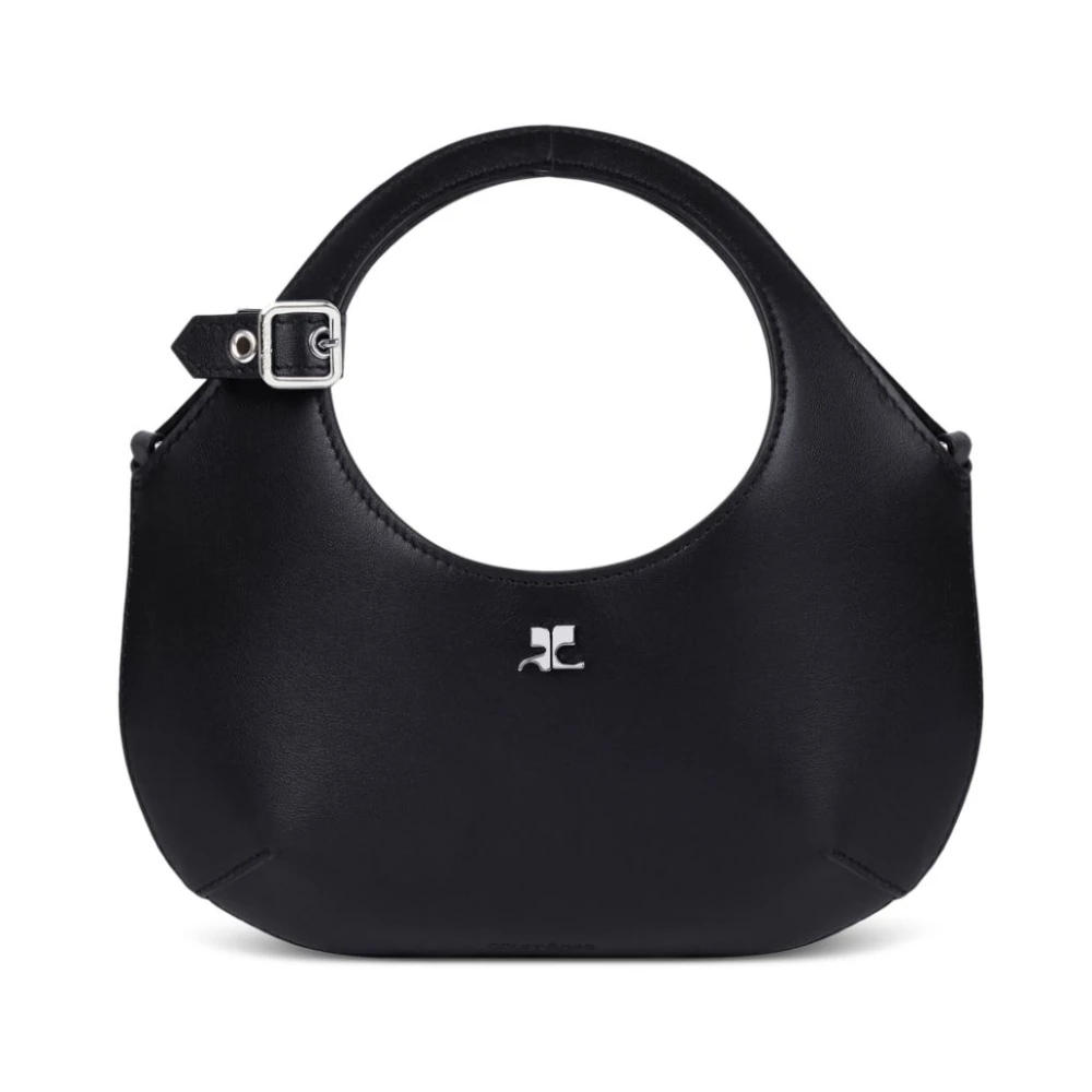 Courrèges Zwarte Mini Tote Tas met Zilveren Hardware Black Dames