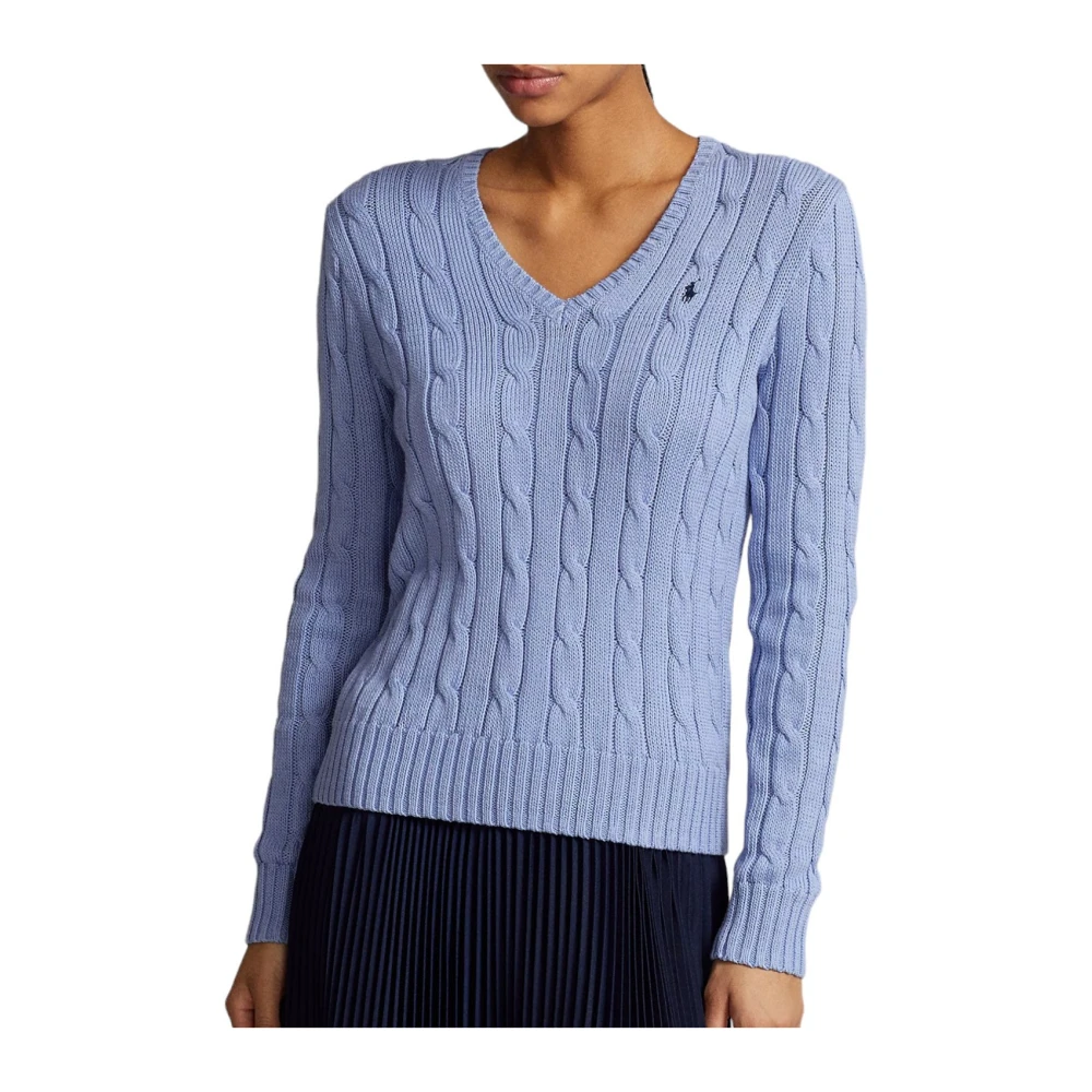 Polo Ralph Lauren Blauwe Kimberly Lange Mouw Pullover Blue Dames
