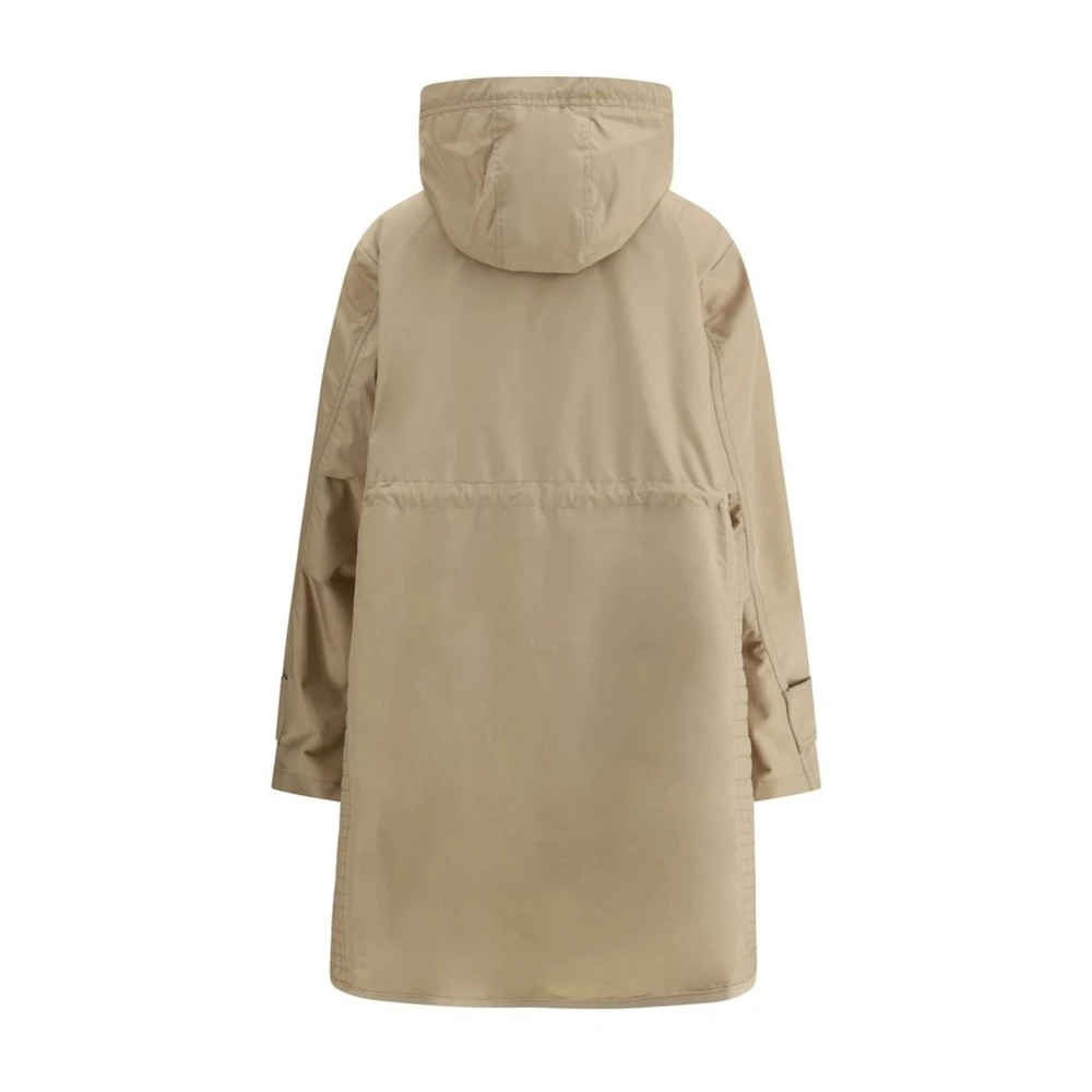 Moncler Waterdichte jas met capuchon en verstelbare taille Beige Dames