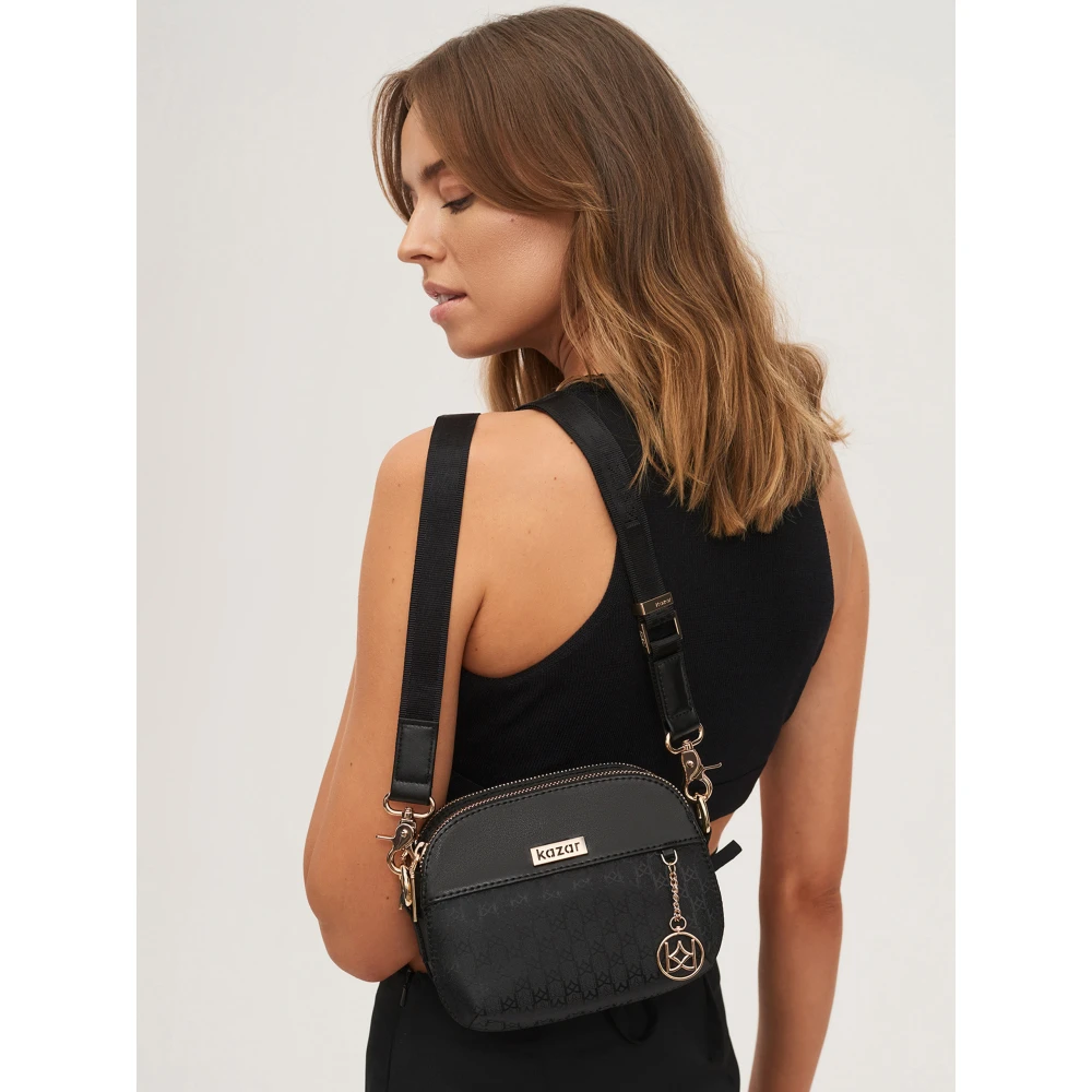 Kazar Dames zwarte messenger tas Black Dames