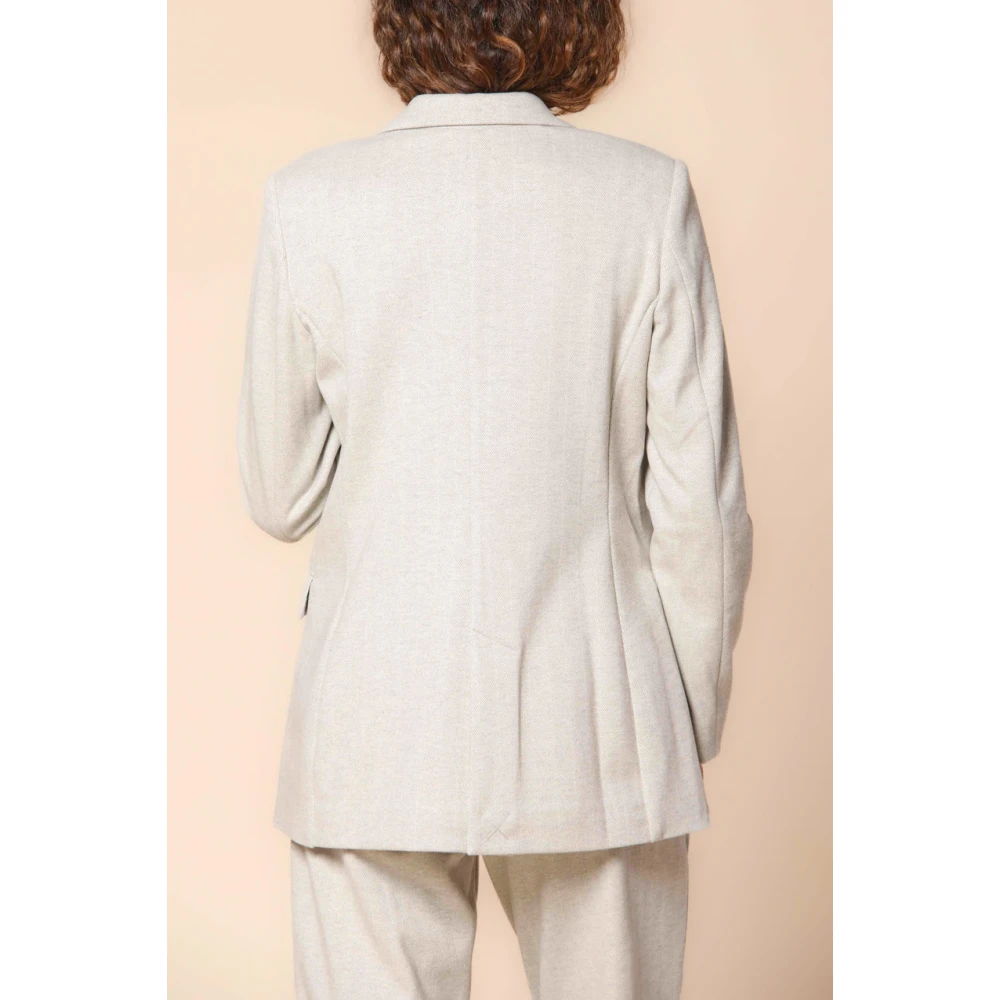 Mason's Lange jersey blazer met resca patroon Gray Dames