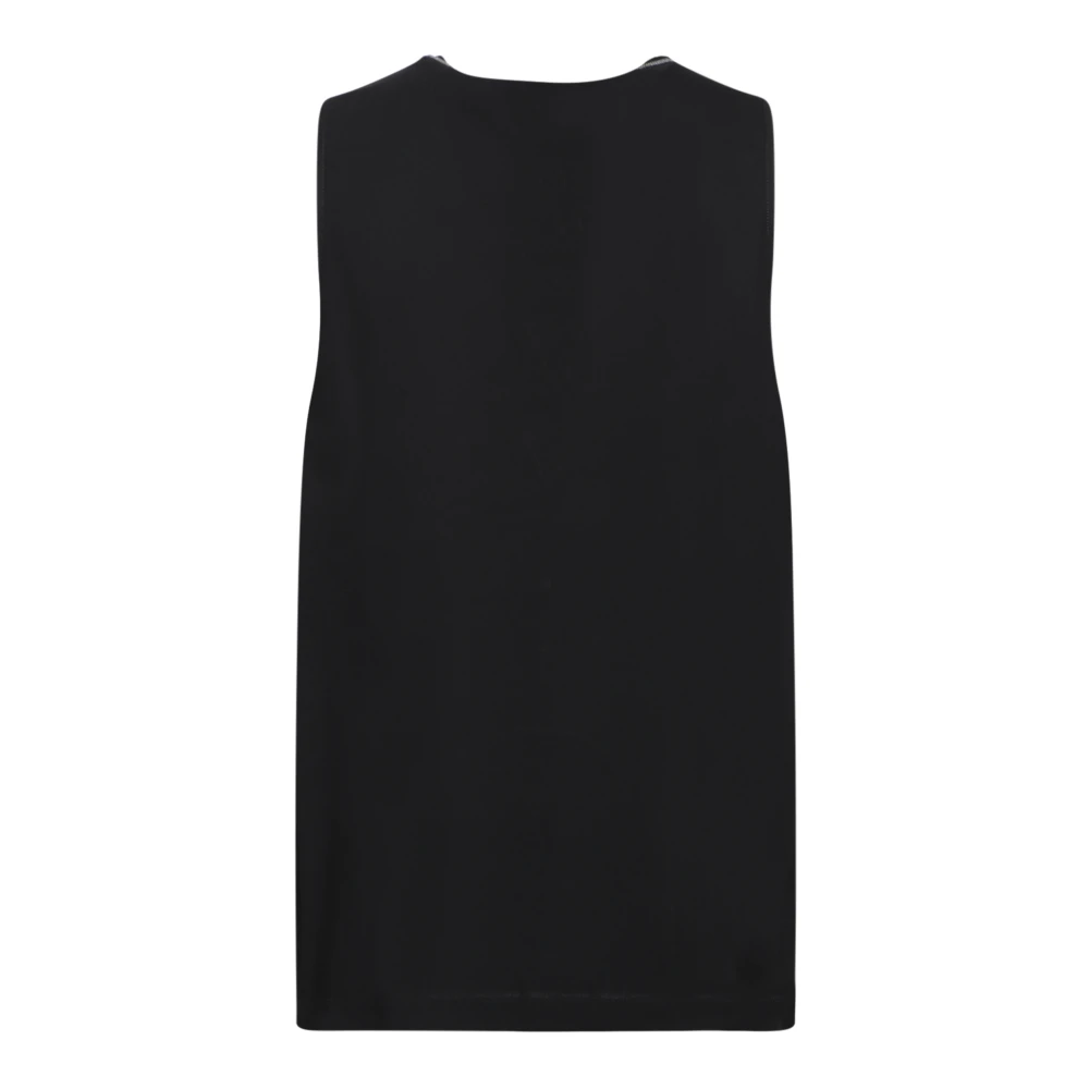 Fabiana Filippi Zwarte Mouwloze Blouse met V-hals Black Dames