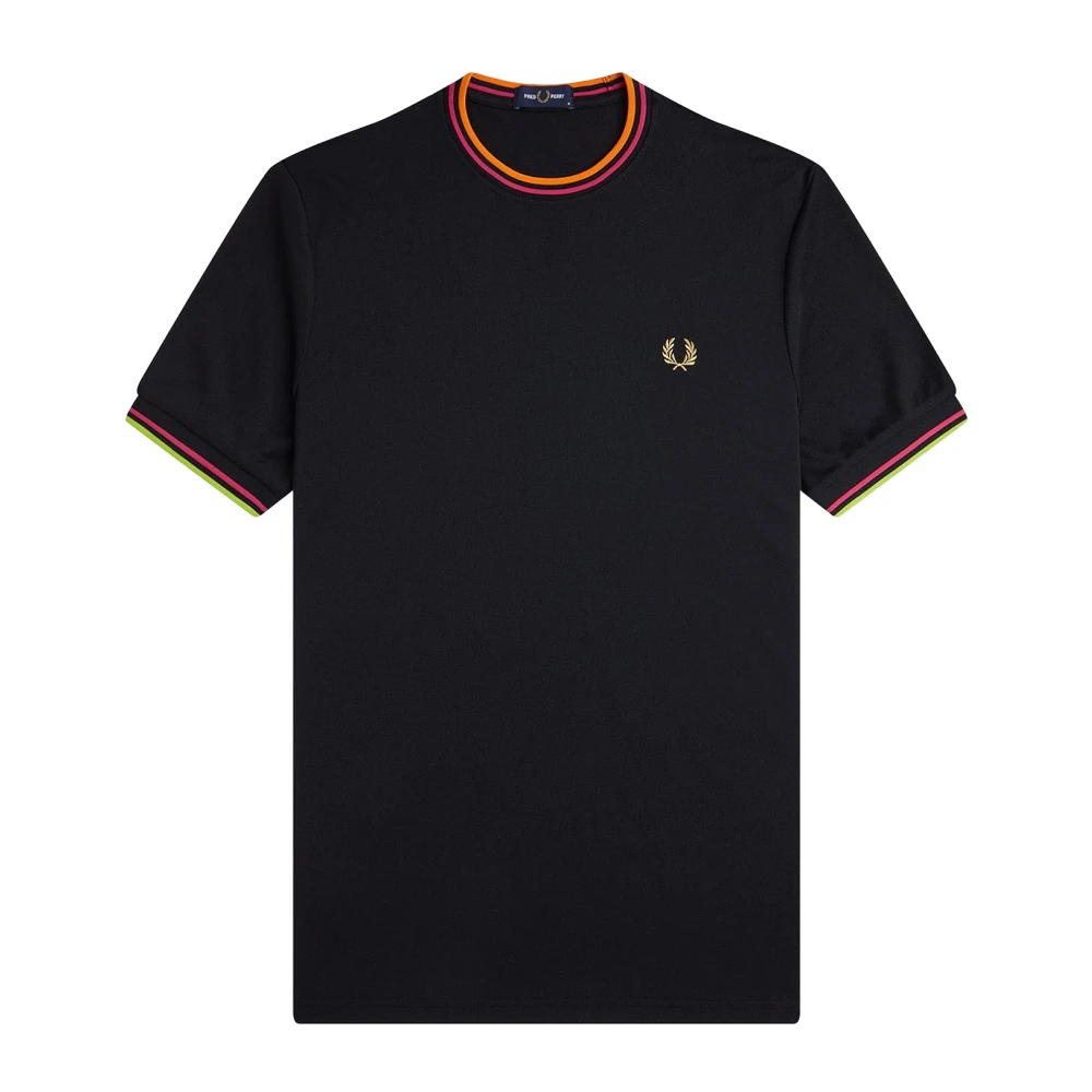 Fred Perry Men's Black T-Shirts, S, Iconic Polo Shirt Embroidered Logo