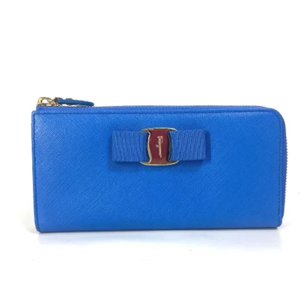 Salvatore Ferragamo Pre-owned Leather wallets Blue Dames