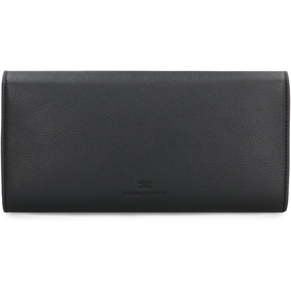 Elisabetta Franchi Stijlvolle Faux Leren Crossbody Tas Black Dames