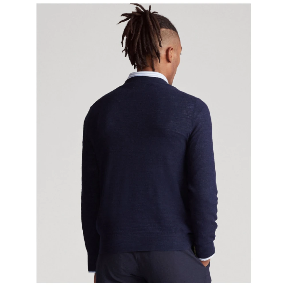 Polo Ralph Lauren Gestructureerde Ronde Hals Trui Blue Heren