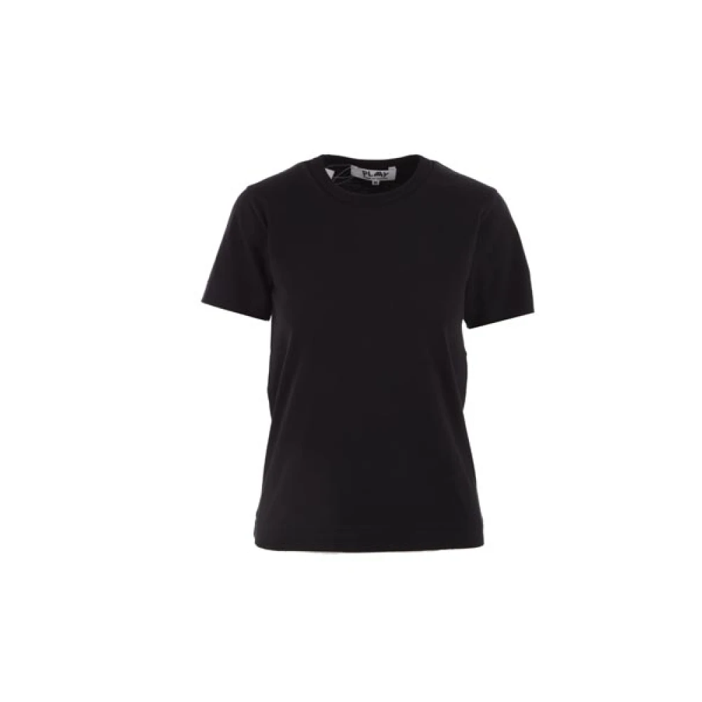 Comme des Garçons Play Zwart T-shirt met Pixel Logo Patch Black Dames