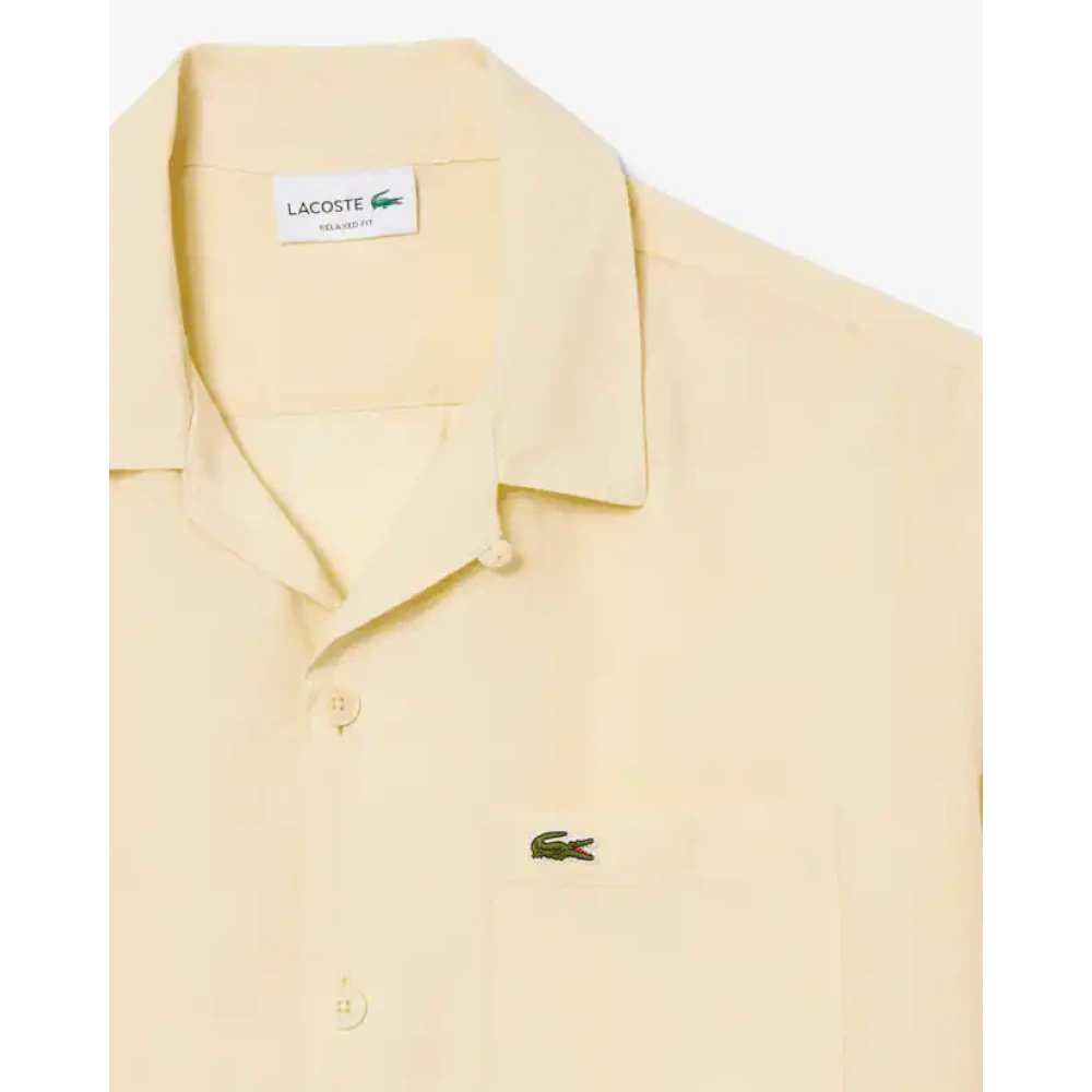 Lacoste Hombre Beige - Camisa De Lino De Corte Relajado - Shirts - 2XL