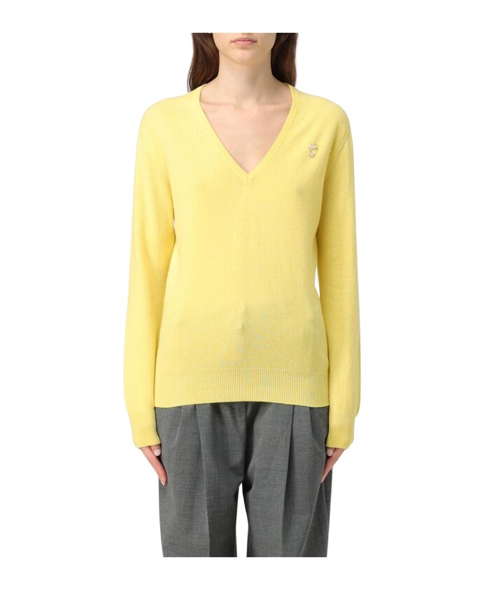 pull-en-cachemire-jaune-a-col-en-v