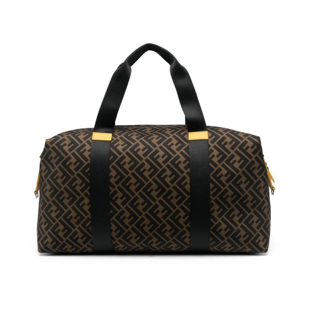 Fendi Logo Print Sporttas Brown Heren
