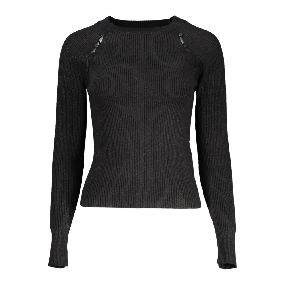 Guess Zwarte Polyester Sweater met Logodetails Black Dames