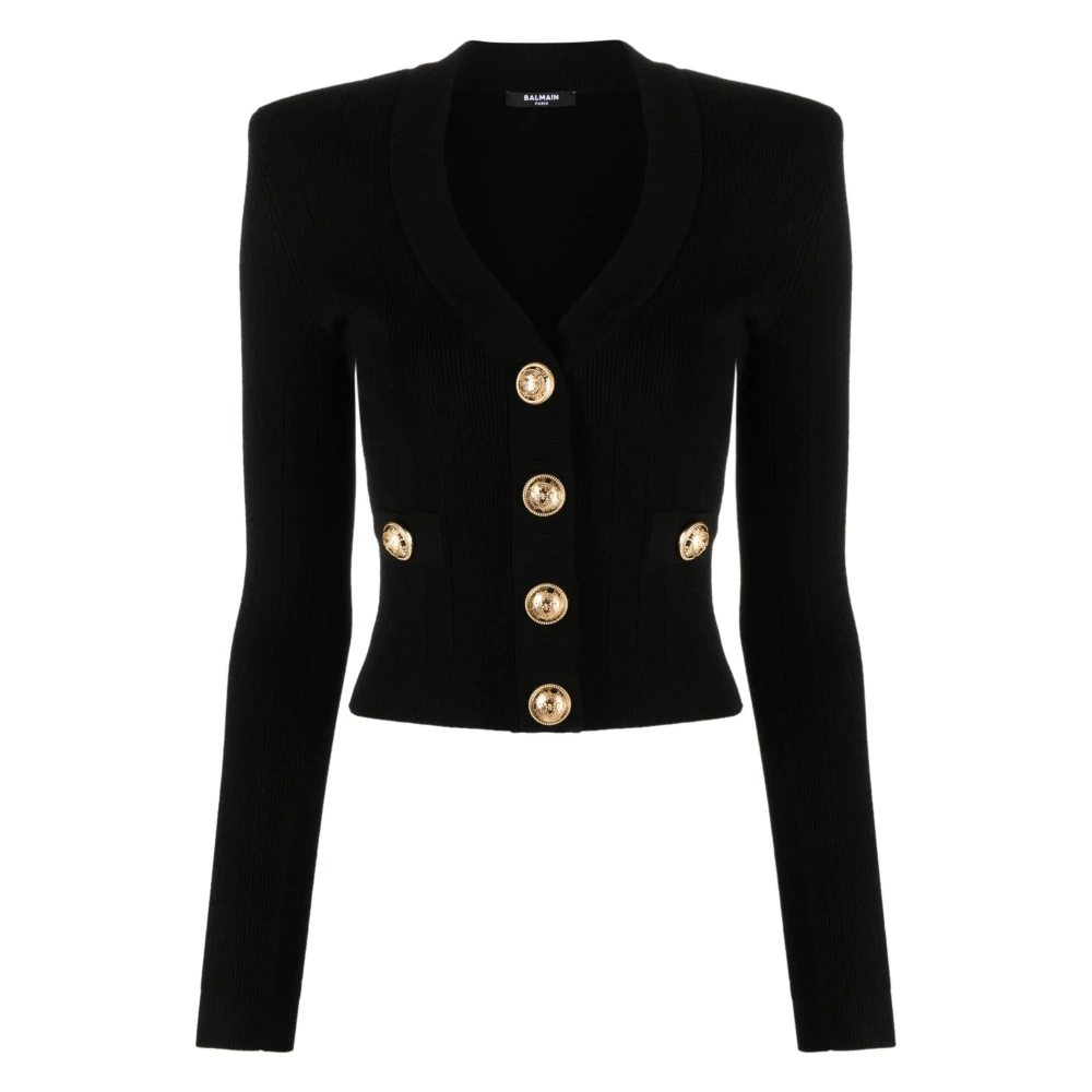 Balmain Zwarte Cardigan Sweater Black Dames