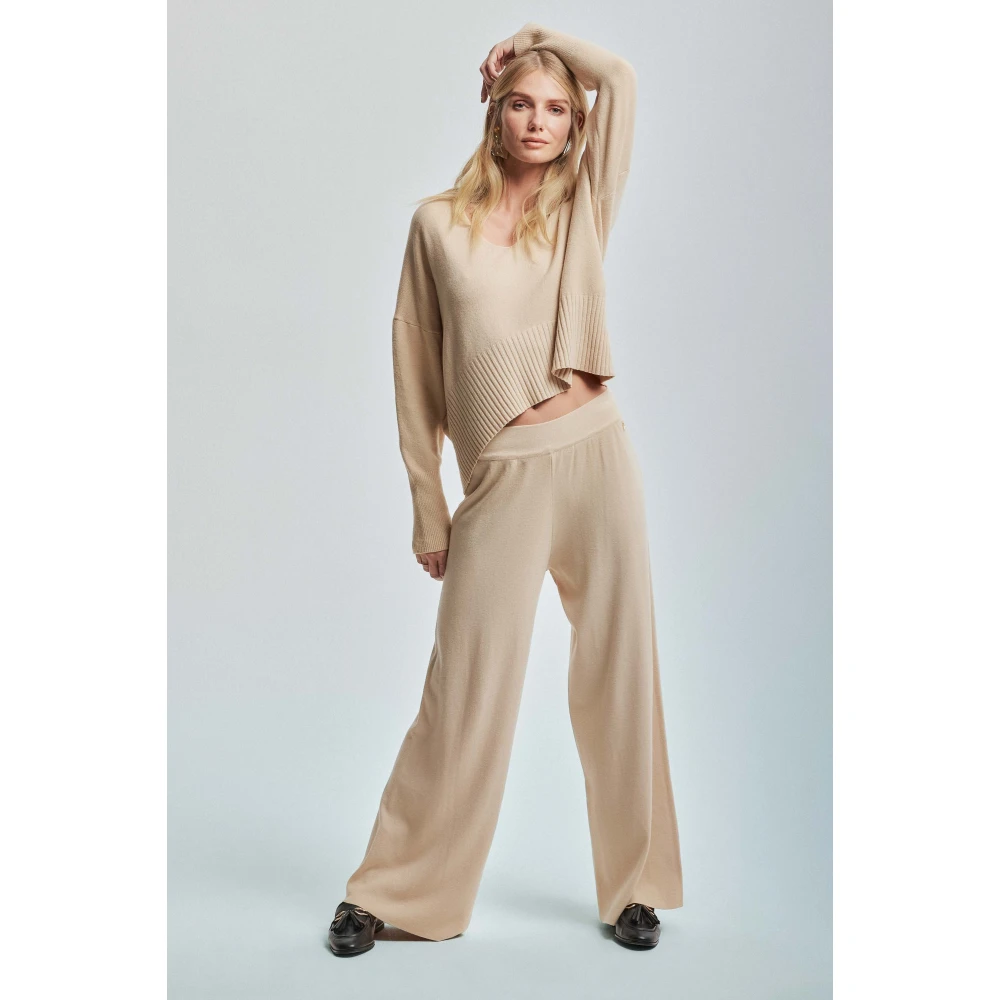 Kocca Jumper met subtiele drapering Beige Dames