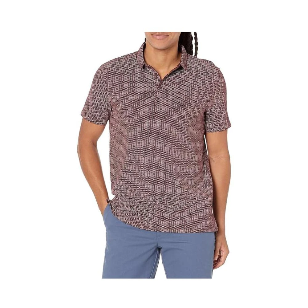 Armani Exchange Geometrisch Print Katoenen Poloshirt Red Heren