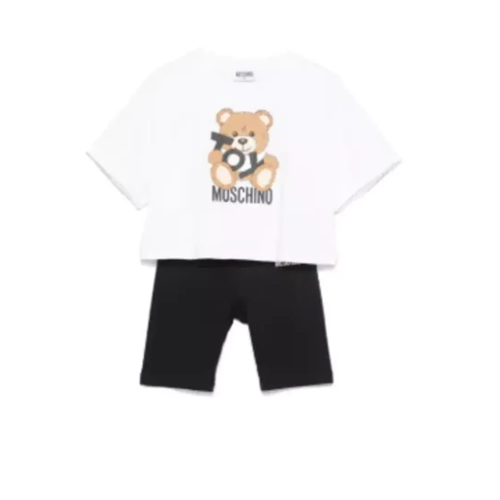 Moschino Barn Vit/Svart Topp och Shorts Set Multicolor, Flicka